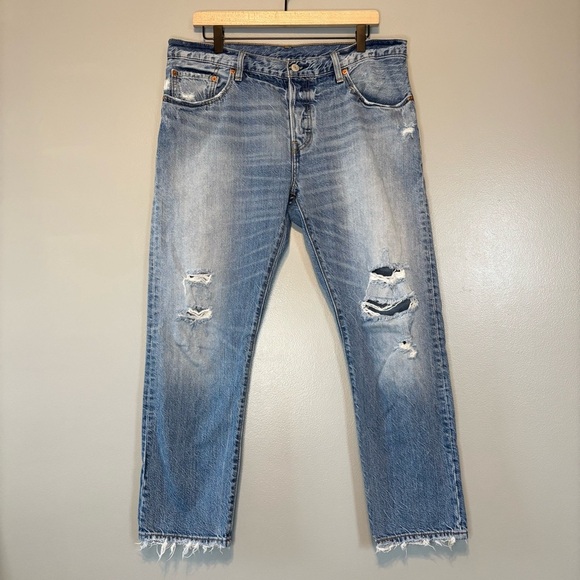 Levi's Denim - Levi’s 501 CT 31x32 Customized & Tapered Denim Distressed Button Fly Jeans